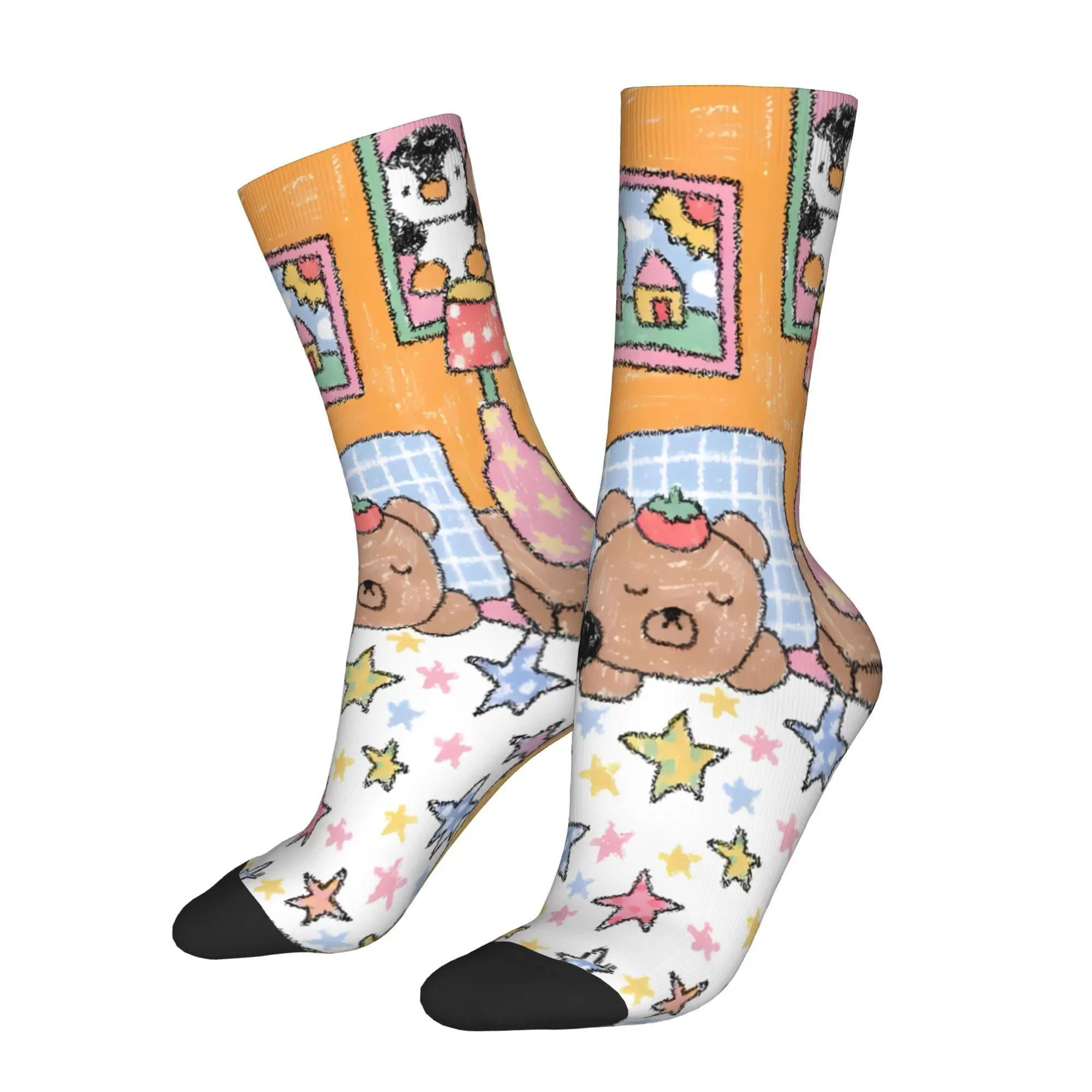 

Носки с мультяшным медведем, мужские и женские летние чулки в стиле хип-хоп