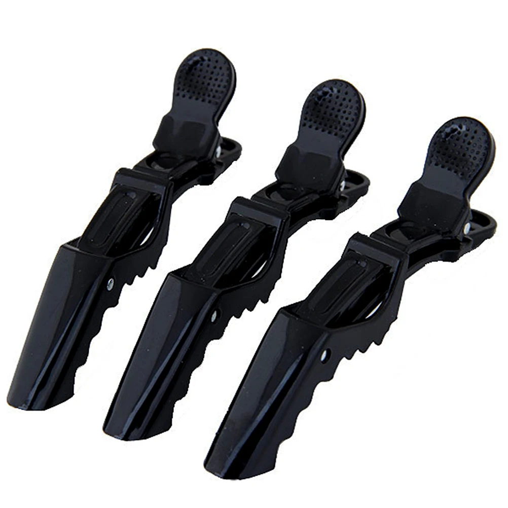 

10 pcs Alligator Clips Durable Plastic Firm Grip Salon Hair Sectioning Professional Styling Travel Lightweight Black
