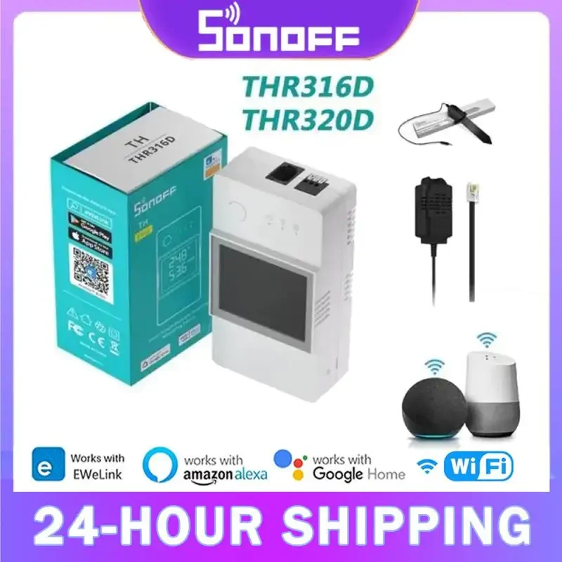 SONOFF TH Elite/Origin WiFi Smart Switch Home Temperature Humidity Monitoring Sensor Switch Works With Alexa Google Home EWeLink