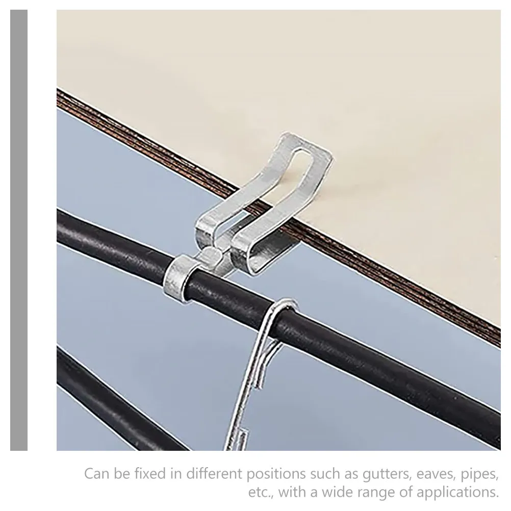 20Pcs Aluminum Heat Clips Roof Cable Spacers Kit Fixed Hooks for Outdoor Heater Gutter Cable Clips Roof Snow Hook