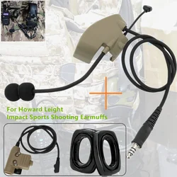 Tactical Headset Electronic Shooting Earmuffs with External Microphone Kit for Howard Leight Impact Sports Tactical Headset