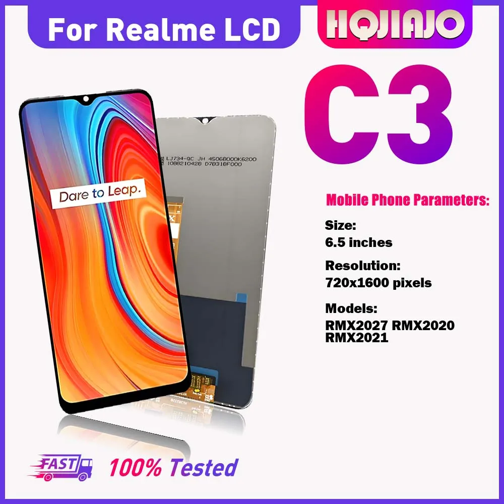6.5'' Original For Realme C3 LCD Display Touch Screen Digitizer For Realme C3 RMX2027 RMX2020 RMX2021 LCD Replacement Component