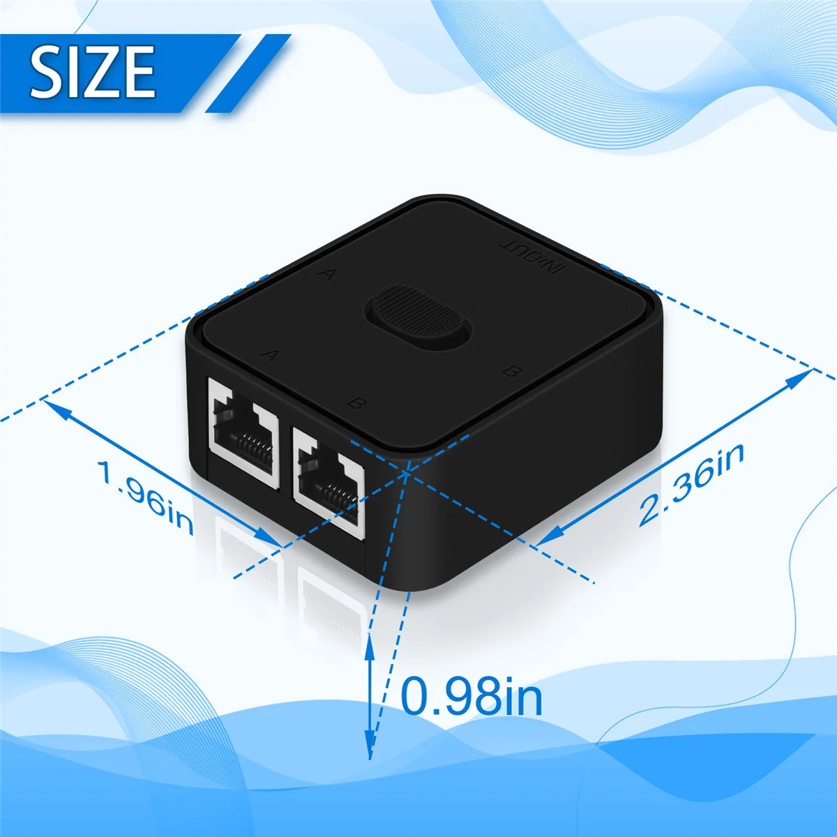 A06M-2 Port Gigabit Network Switch RJ45 Switch Network Splitter Cable Extender Selector Power Free 2 Way Adapter Connector
