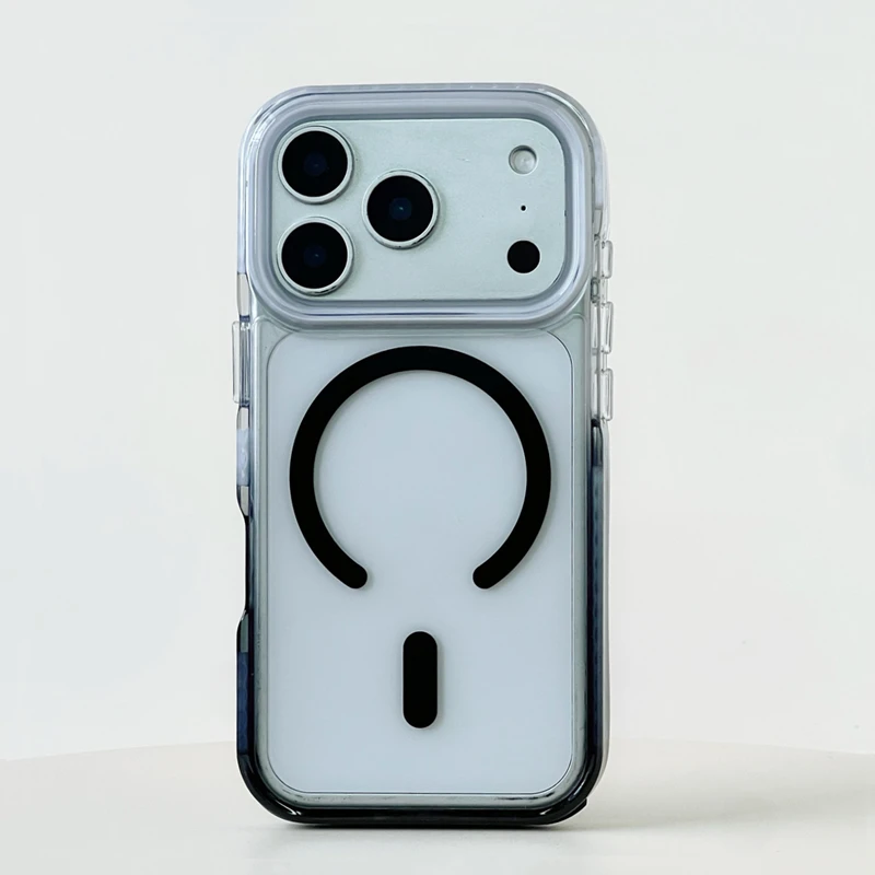 INS Magnetische Farbverlauf-Hülle für Magsafe Handyhülle für iPhone 17 18 Pro Max 16 15 Kabelloses Laden Drehbarer Ständer Halterung – Detail 7