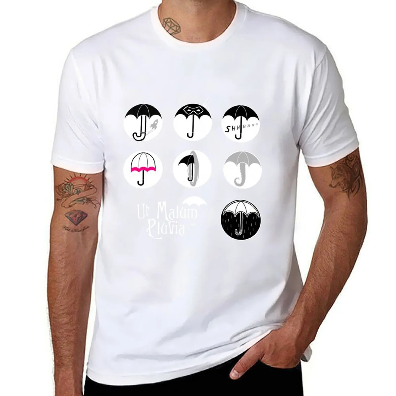 

Ut Malum Pluvia Umbrella Academy TV show T-Shirt cotton t shirts high quality man t shirt summer T-Shirt
