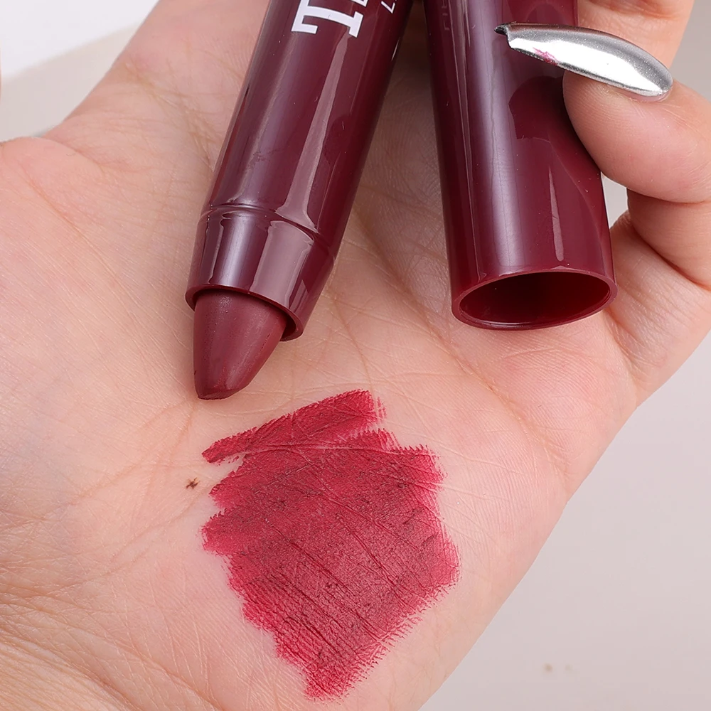 Velvet Matte Nude Pink Lipstick Waterproof Non-stick Cup Lips Liner Pencil Lasting Sexy Red Brown Lipsticks Pen Makeup Cosmetics