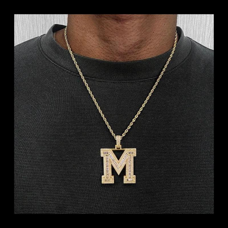 

Ожерелье в стиле хип-хоп с бриллиантами M и буквами, модные аксессуары, кулон с английской буквой 26.
