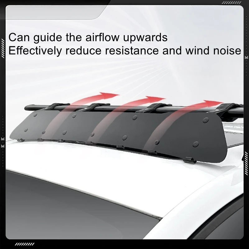 Roof spoiler, car luggage rack frame, roof box crossbar, wind deflector, silent and noise reducing wind deflector