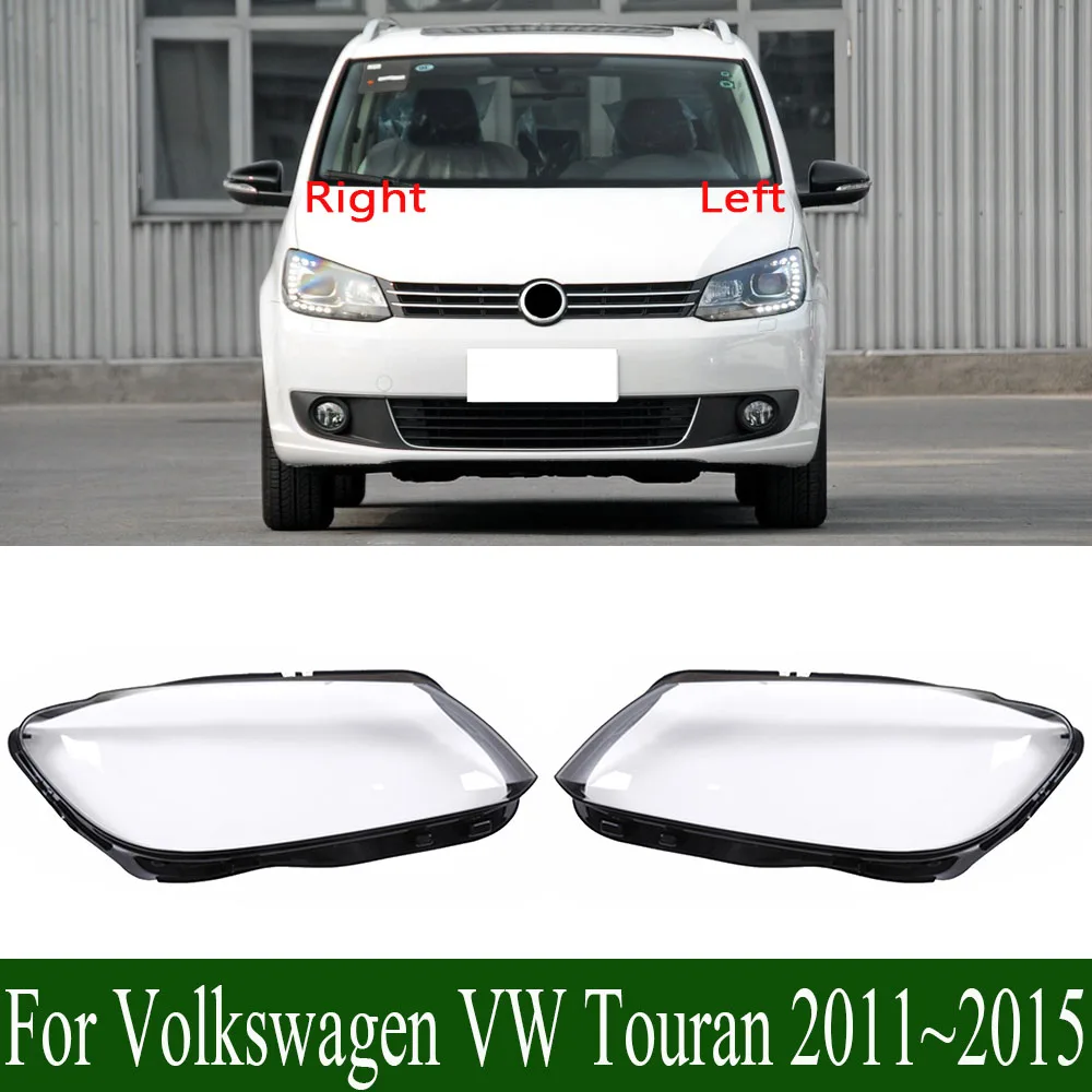 For Volkswagen VW Touran 2011~2015 Kap Lampu Transparan Penutup Lampu Depan Penutup Lampu Depan Kerangka Lensa Plexiglass