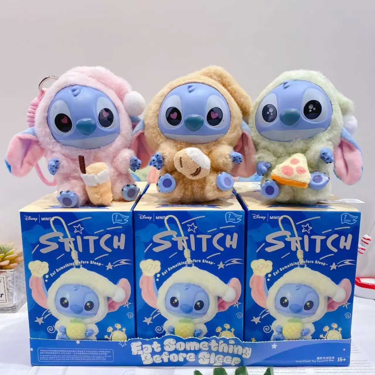 

New Stitch Eat Some Thing Before Sleep Series Vinyl Blind Box Cute Stitch Bag Pendant Plush Doll pendant Decorative Gift