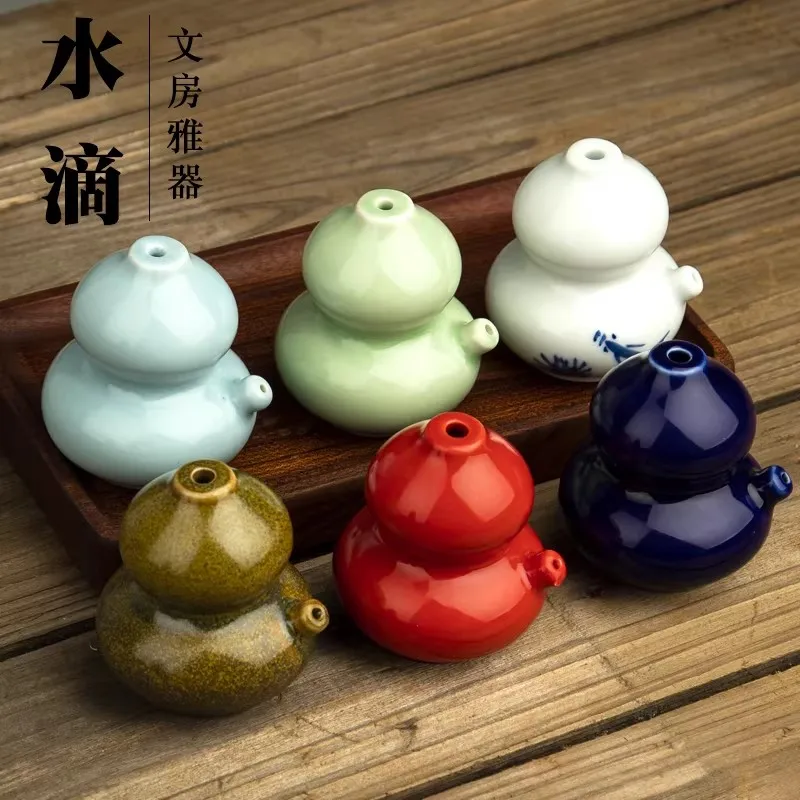Creative Water Dropper, Chinese Ceramic Ink Water Vessel for Calligraphy, Traditional Scholar's Desk Ornament, Gift Idea