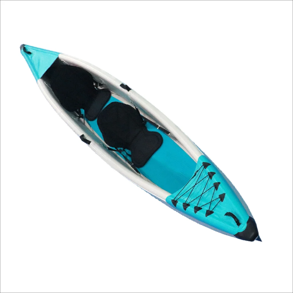 زورق كاياك دواسة الصيد نفخ كاياك شفاف OEM الصين PVC الرياضة الصيد 2 شخص كاياك