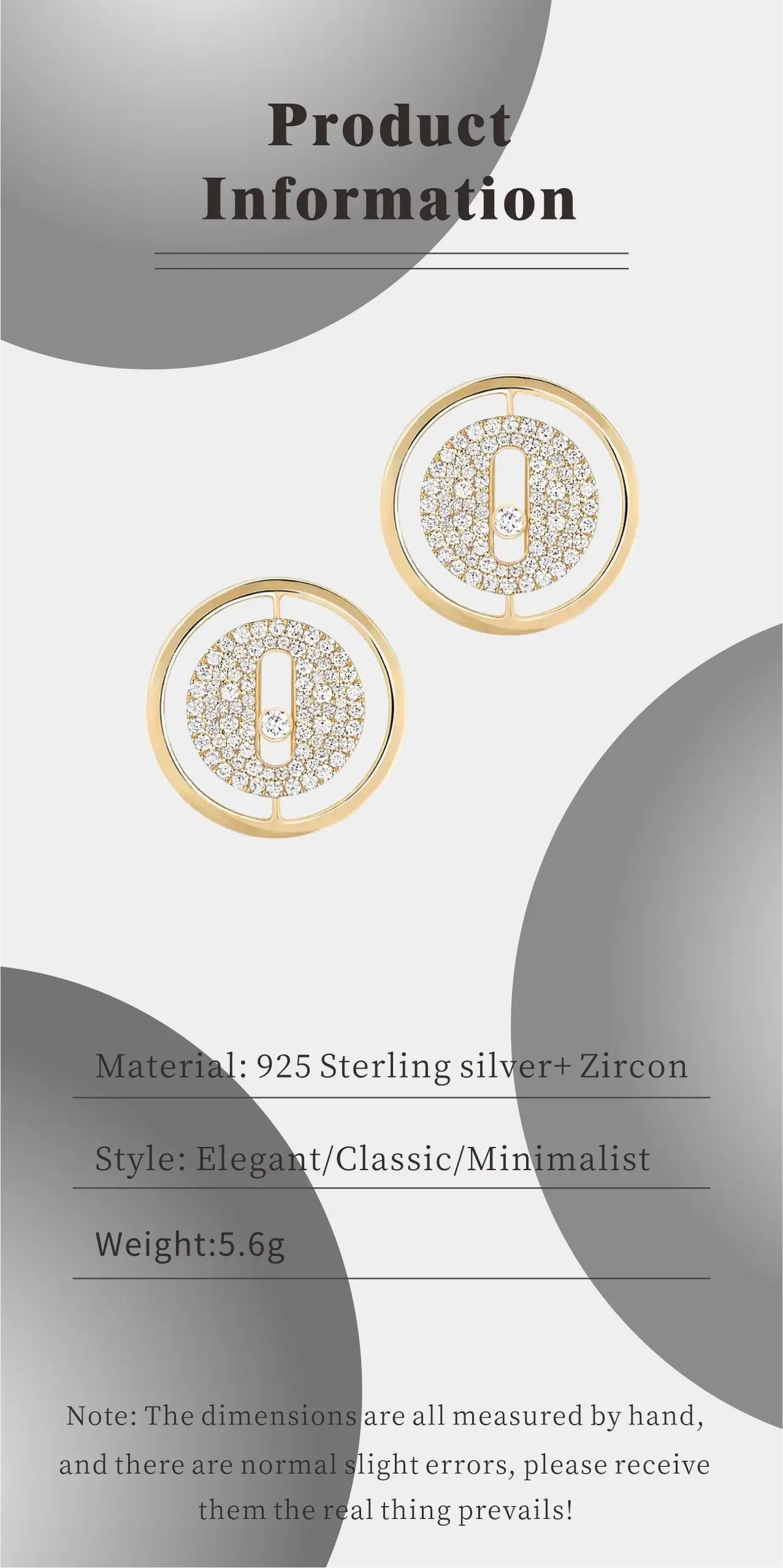 S925 Sterling Silver Minimalist Classic Diamond LUCKY MOVE Large Round Earrings MESSIk home 1:1 New 2024