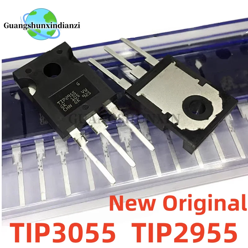 5pairs/5PCS Brand New Original TIP3055 TIP2955 TO-247 60V 15A Power matched transistor pair Best Quality In Stock