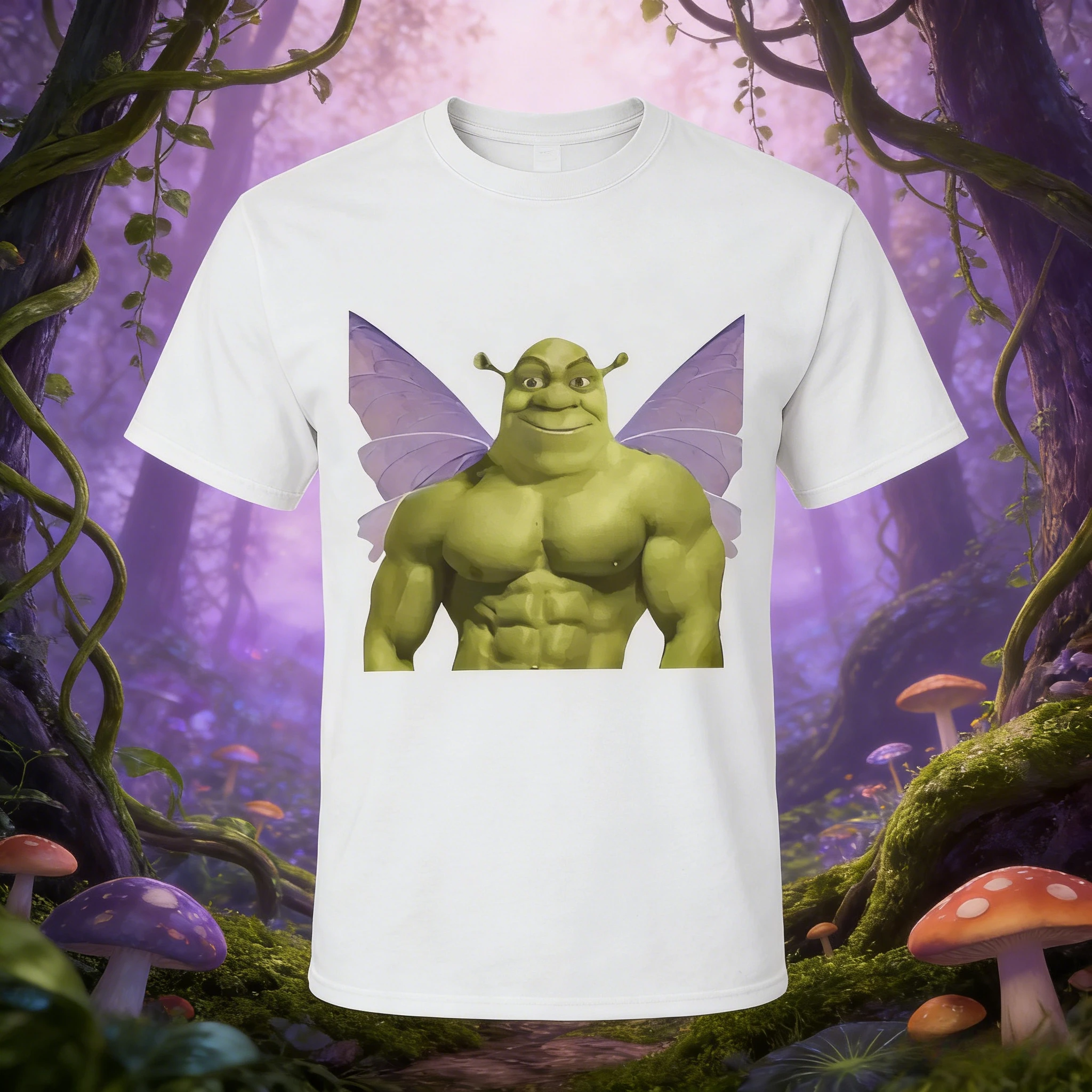 

2026 Summer Disney Funny Shrek Print T-shirt for Both Men and Women, 100% Pure Cotton Short-sleeved Casual Loose Top