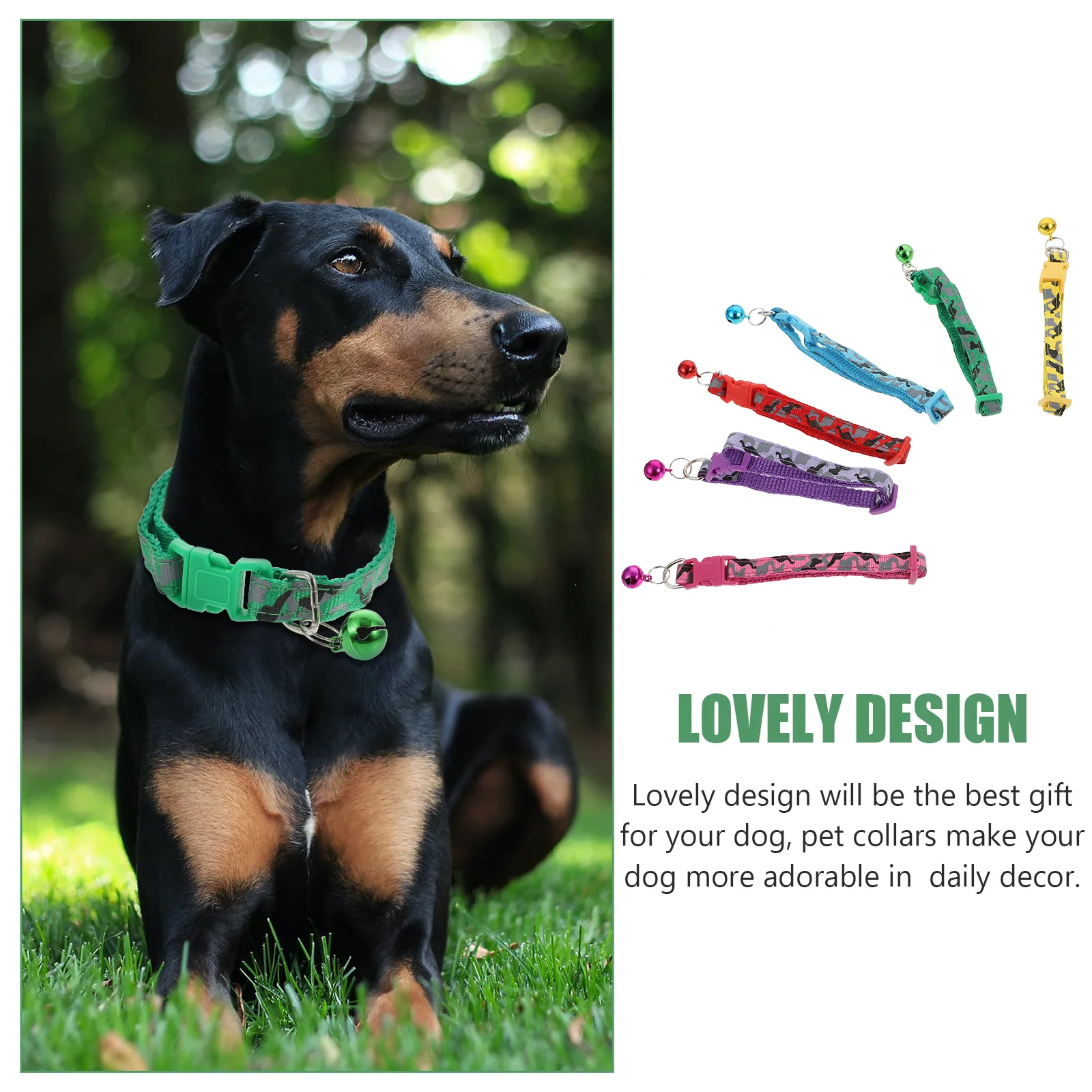 

6 Pcs Pet Collar Dog Chain Collars Supply Kitten with Bell Cat Adjustable Nylon Puppy Lovely for