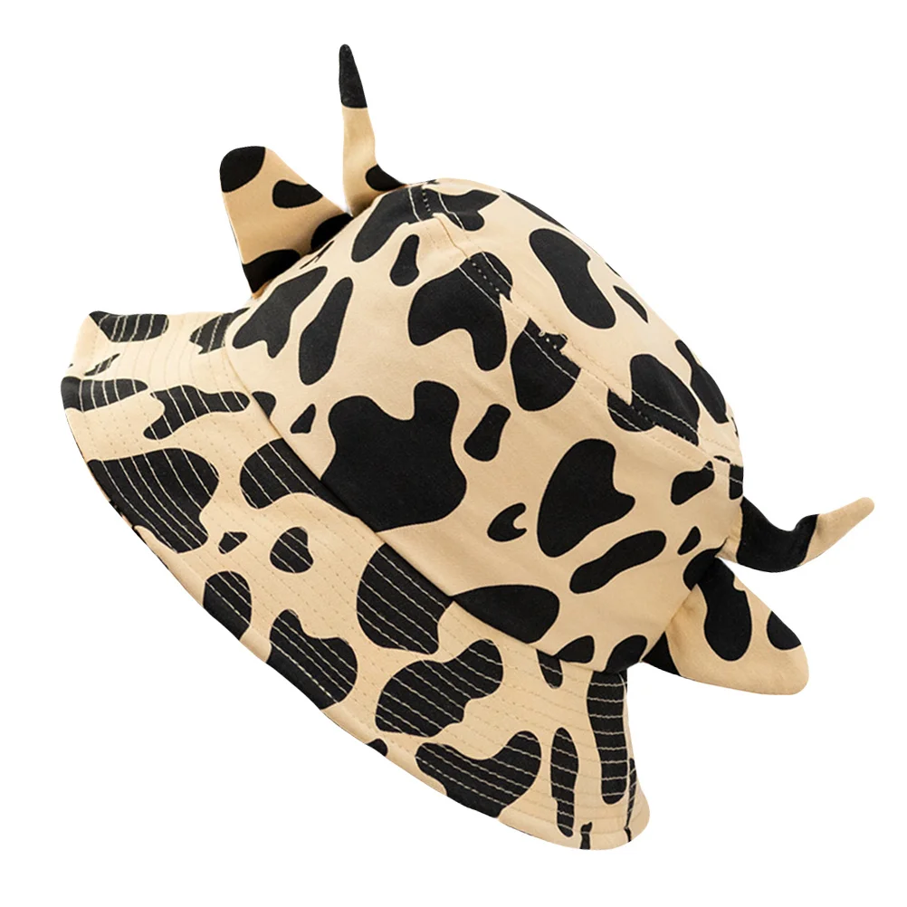 

1Pcs Cow Prints Fisherman Bucket Hat Cotton Lightweight Breathable Summer Beach Sunshade Cap Uv Protection Outdoors