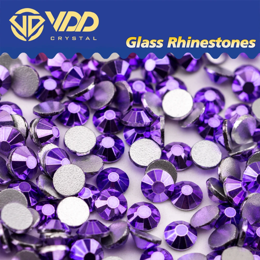 VDD 181 Metallic Violet SS4-SS30 Glass Rhinestones Crystal Flatback Glitter Strass Stones For DIY Crafts Nail Art Accessories