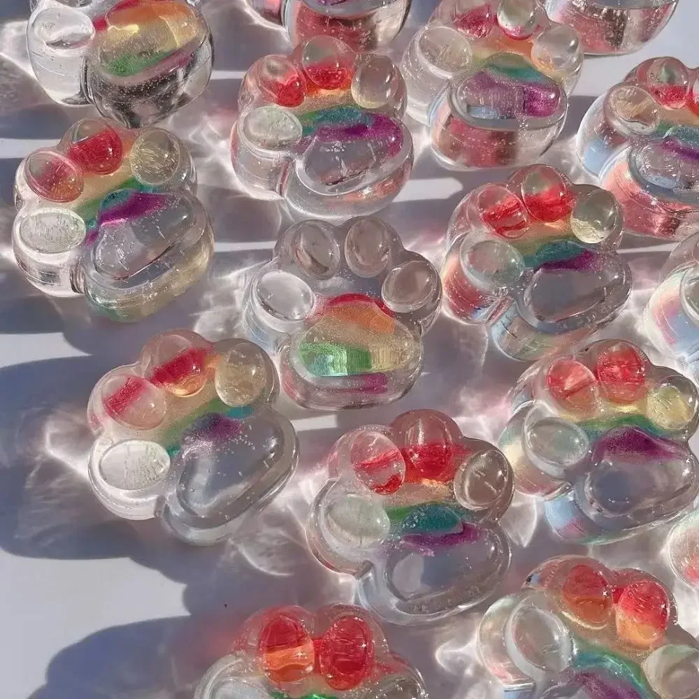 Dessin animé mignon chat patte pincement Fidget jouet créatif Ins arc-en-ciel chat patte presser jouet enfants doux sensoriel décompression Squishy jouet