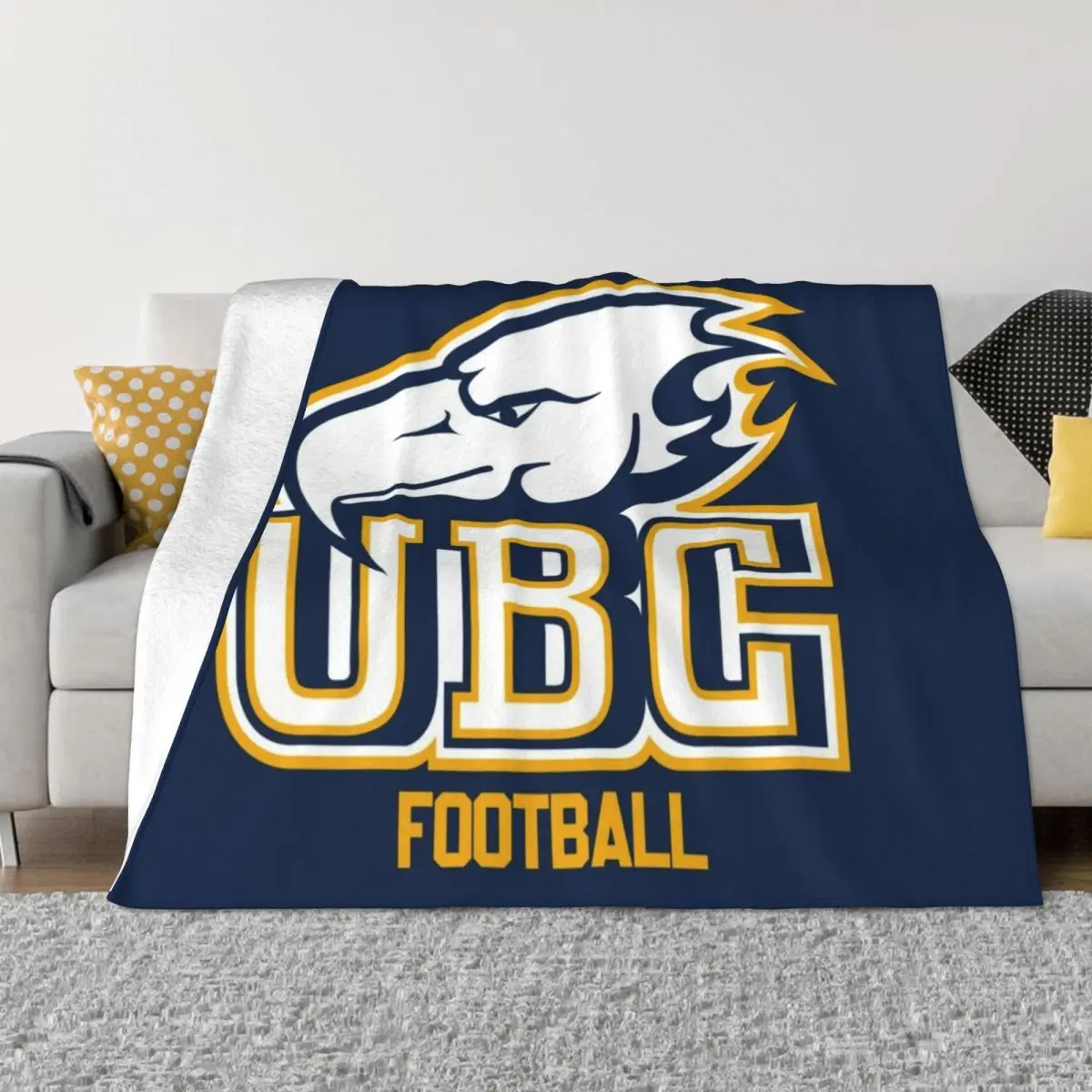 UBC Thunderbirds FOOTBALL Throw Blanket Decorative Throw Blanket Giant Sofa Blanket Picnic Blanket