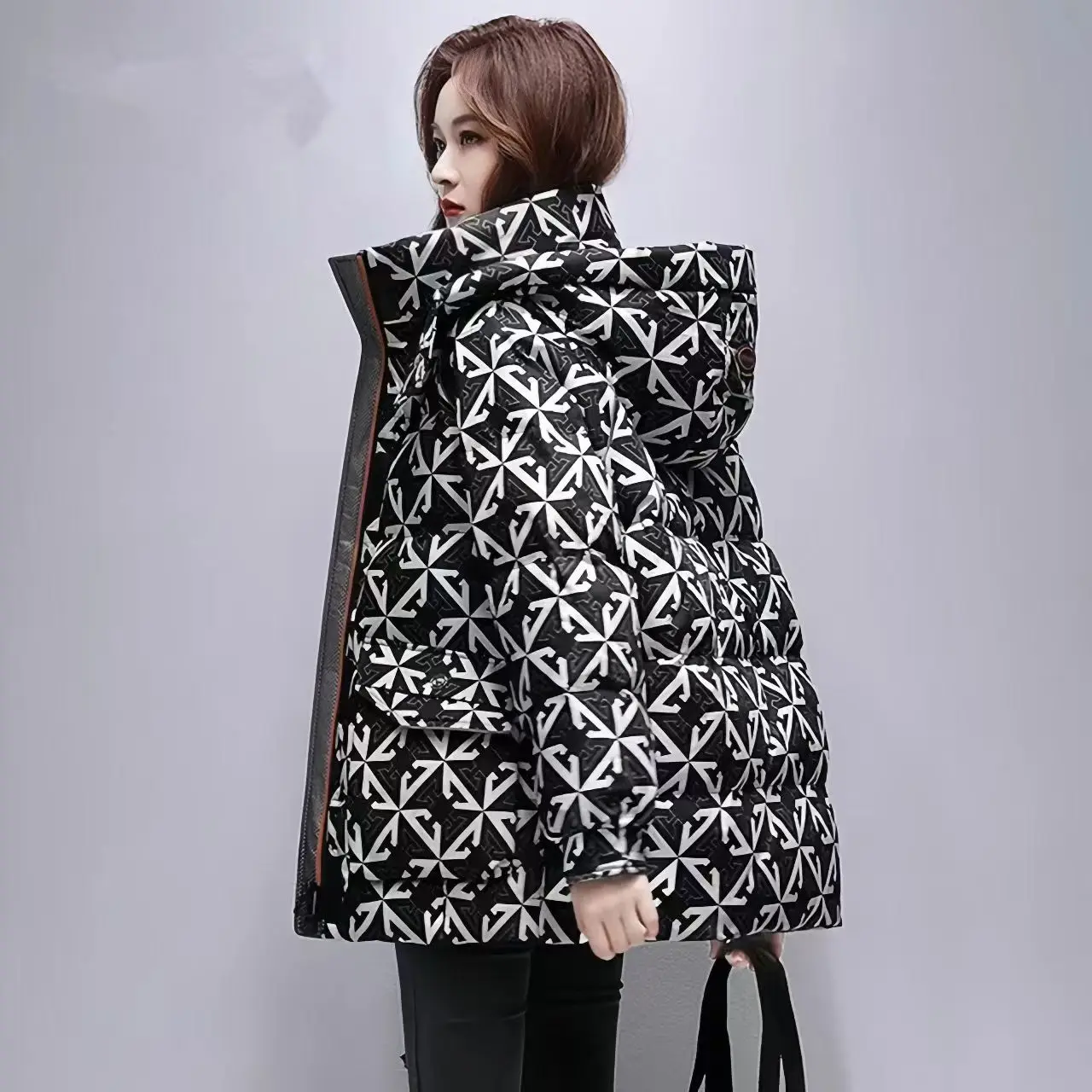 Cotton Coats for Women\'s,Print Jacket,Female Clothes,Hooded,Thick Warm,High Quality, Winter ,2024