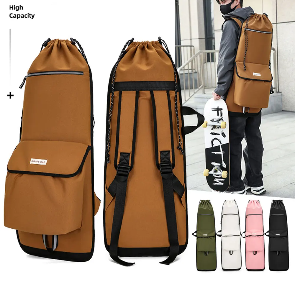 125CM Canvas Skateboard Backpack Large Capacity Multi-functional Fishing Tackle Bag Long Diving Fins Protective Bags AVA311