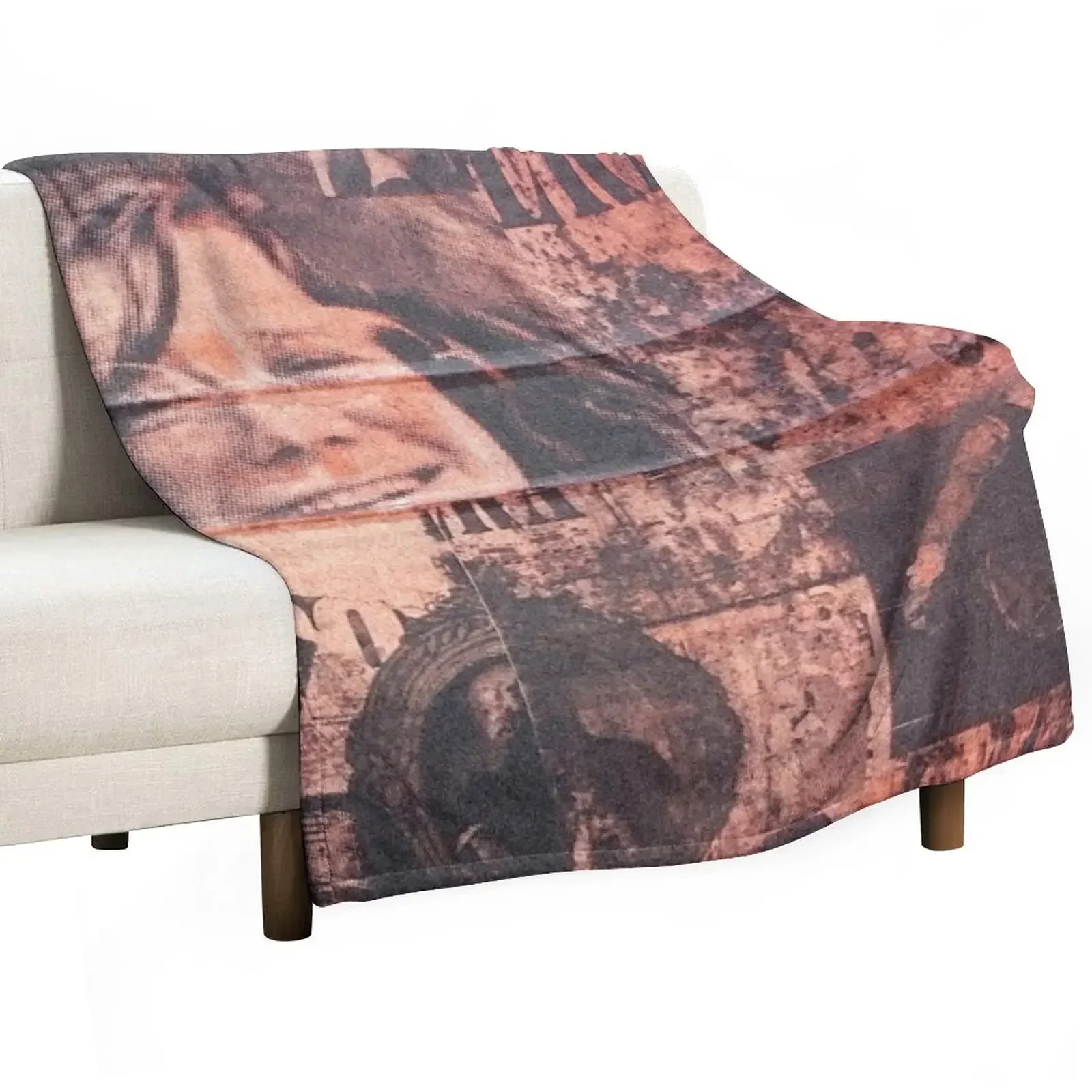 New Red Vintage Wall with Janis Joplin Throw Blanket cosplay anime Flannel Softest Custom Blankets