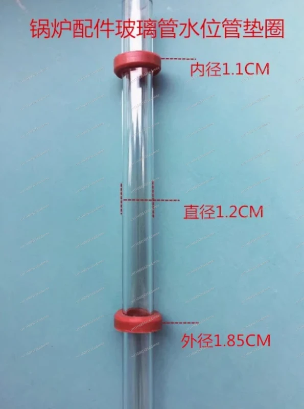 ybjGlass Tube Water Level Tube Red Ring Steam Boiler Generator Observation Water Level Tube Window Location Pipe Elbow Fittings