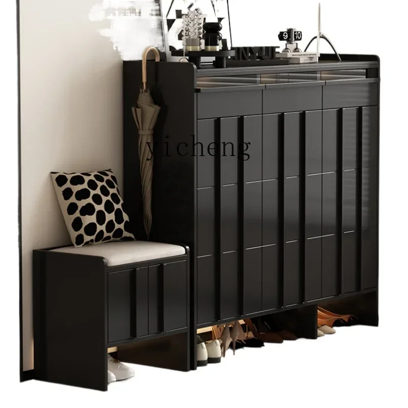 

medieval cream style shoe cabinet entry living room rock slab storage cabinet household door entrance cabinet large capacity