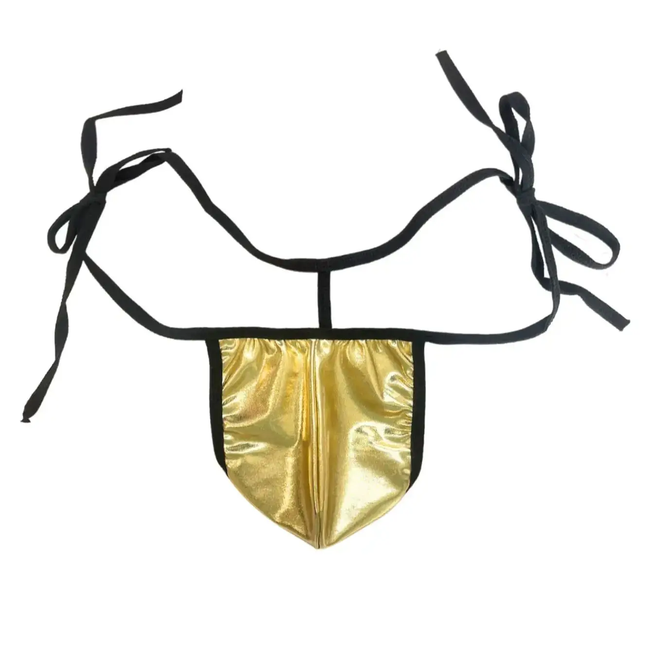 1Pc men's PU leather sexy thong underwear, adjustable straps, nightclub dance party, one size fits all, Size range: S-XXXL