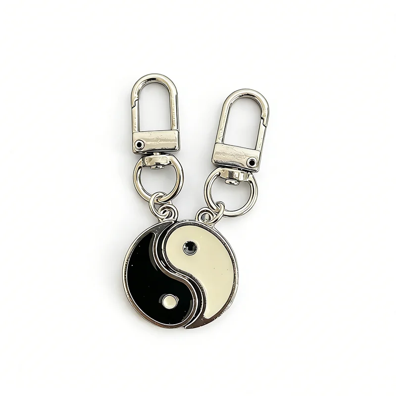 Yin-Yang-Paar-Schlüsselanhänger, Emaille-Schlüsselring für Liebhaber und Freunde, Bagua Tai Chi Paar-Schlüsselanhänger aus Zinklegierung, passender Schlüsselring als Geschenk – Detail 7