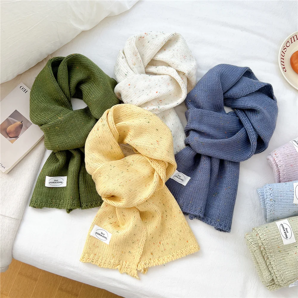 

Вязаный шарф для женщин, осветляющий тон кожи, зимний универсальный теплый шерстяной воротник-снуд