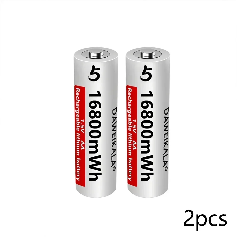 AA-batterij 1,5 V Li-ion AA oplaadbare batterijen Hoge capaciteit 16800 mWh voor afstandsbediening Speelgoedbatterij Licht Snel opladen