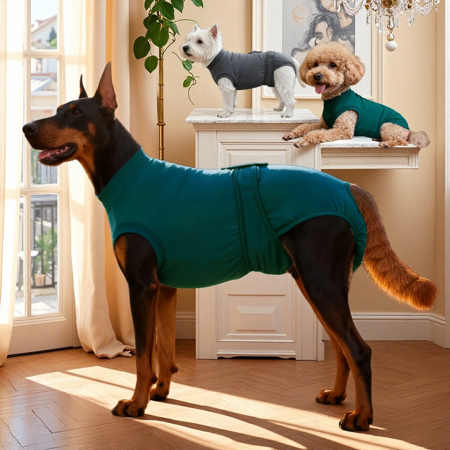 Post Operative Dog Recovery Suit Medium to Large Size Anti-Licking Bodysuit Surgery Recovery Abdominal Wounds Protection Pjs