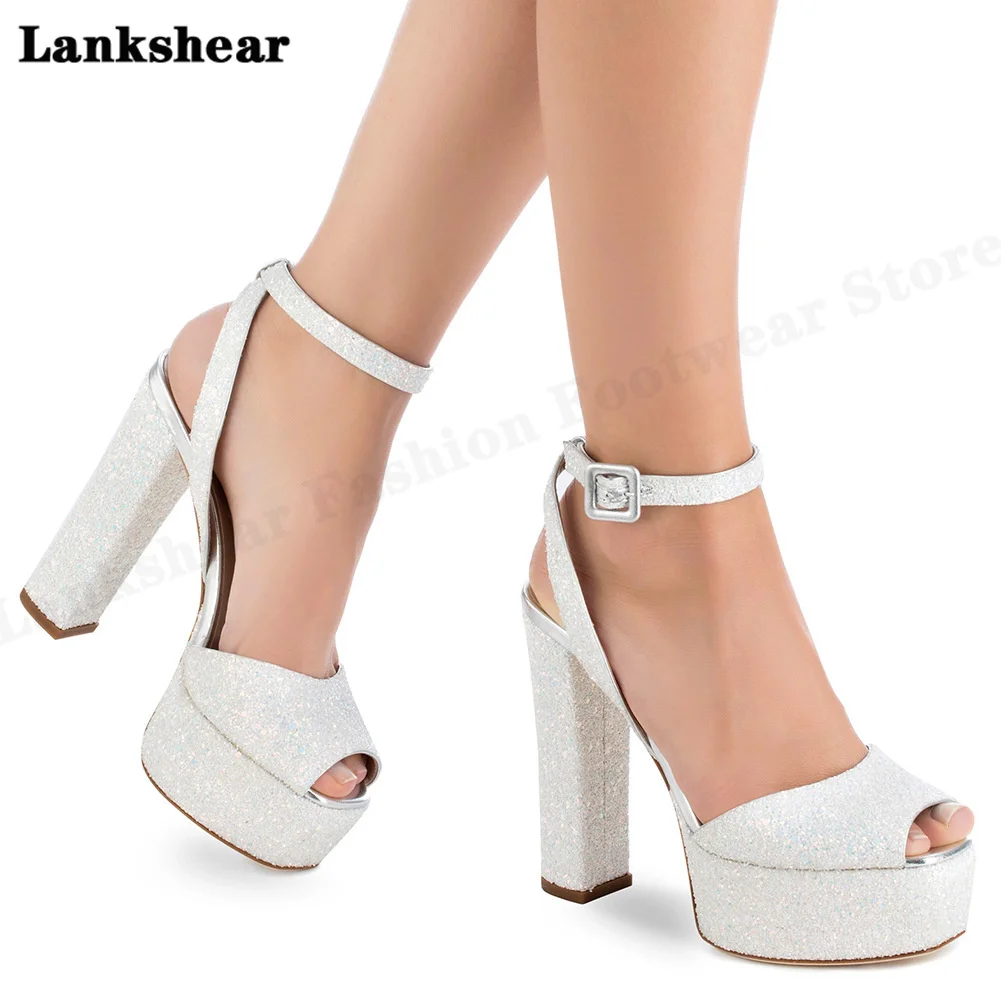 

Women Fish Mouth Platform High Heels Wedges Buckle Slope Sandals Women High Heels Shoes Woman Platform High Heels Sandals