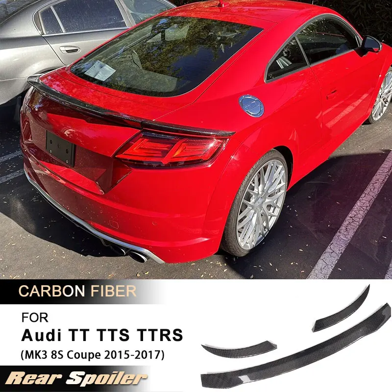 Car Rear Trunk Spoiler Wings for Audi TT TTS TTRS MK3 8S Coupe 2015-2017 Rear Spoiler Boot Trunk Wing Lip Full Carbon Fiber