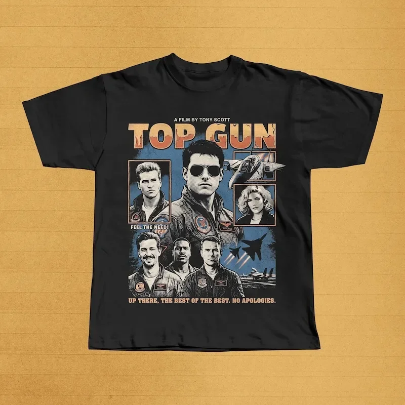 Top Gun 1986 Graphic Tee, Maverick Iceman Goose Ensemble Shirt, Tony Scott 80s Film, Feel The Need, 40th Anniversary Gift