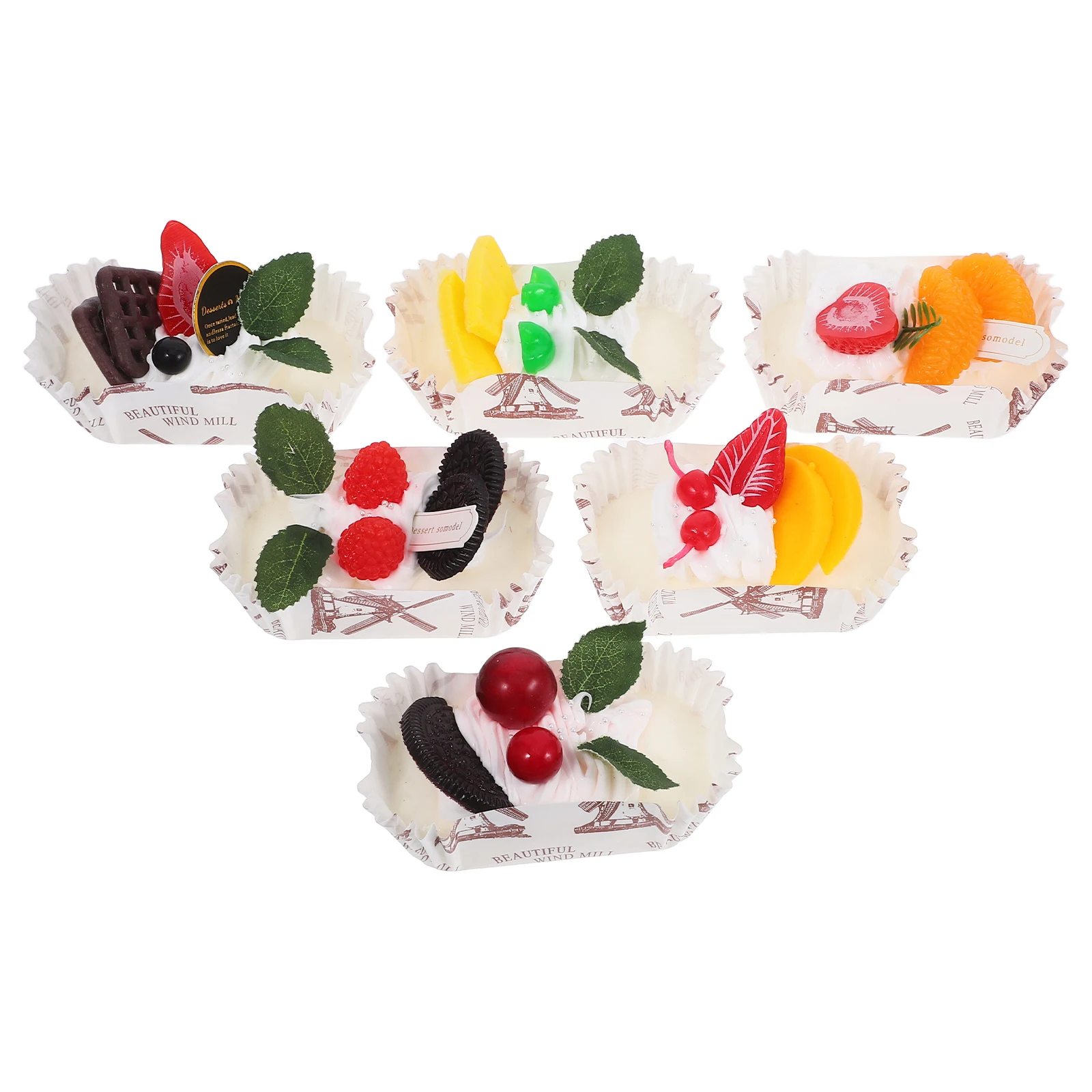 

6pcs Realistic Fake Cupcake Refrigerator Magnets Faux Desserts Decorative Food Props Cute Fridge Accessories For Kitchen Party