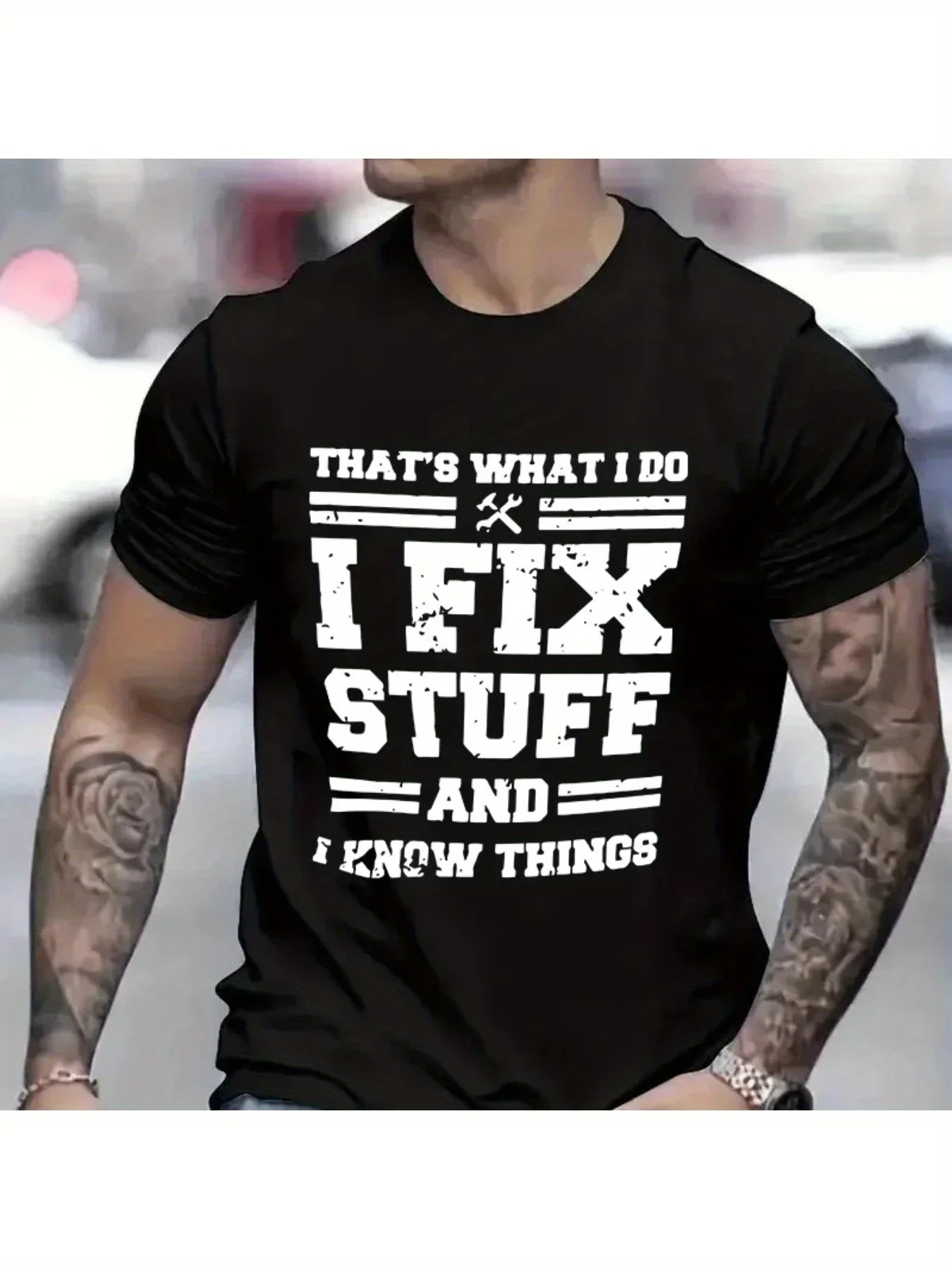 تي شيرت فكاهي "I Fix Stuff and I Know Things". للرجال #1