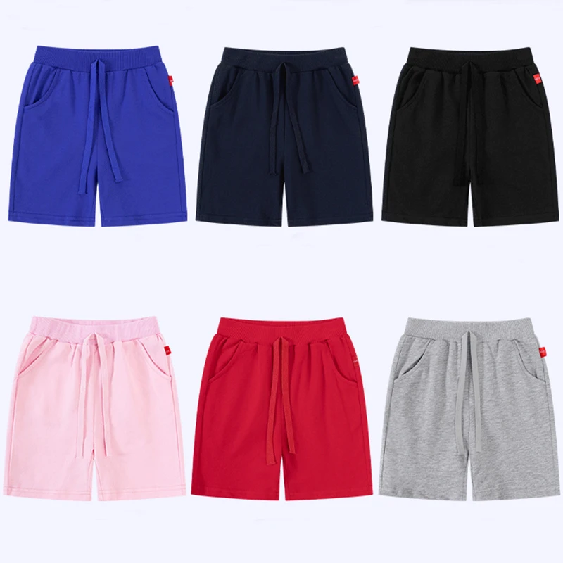 1pcs 100% Cotton Kid Shorts Boy Girl Solid Color Short Baby Solid Color Casual Pant Summer Children Sport Short Pants Grey Black