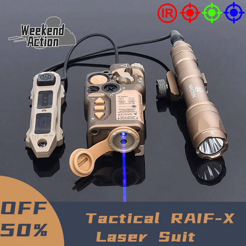 

WADSN Tactical Metal RAID-X Laser Red Laser Green Blue IR Laser Strobe M300 M600 Flashlight White Scout Light Fit 20mm Rail