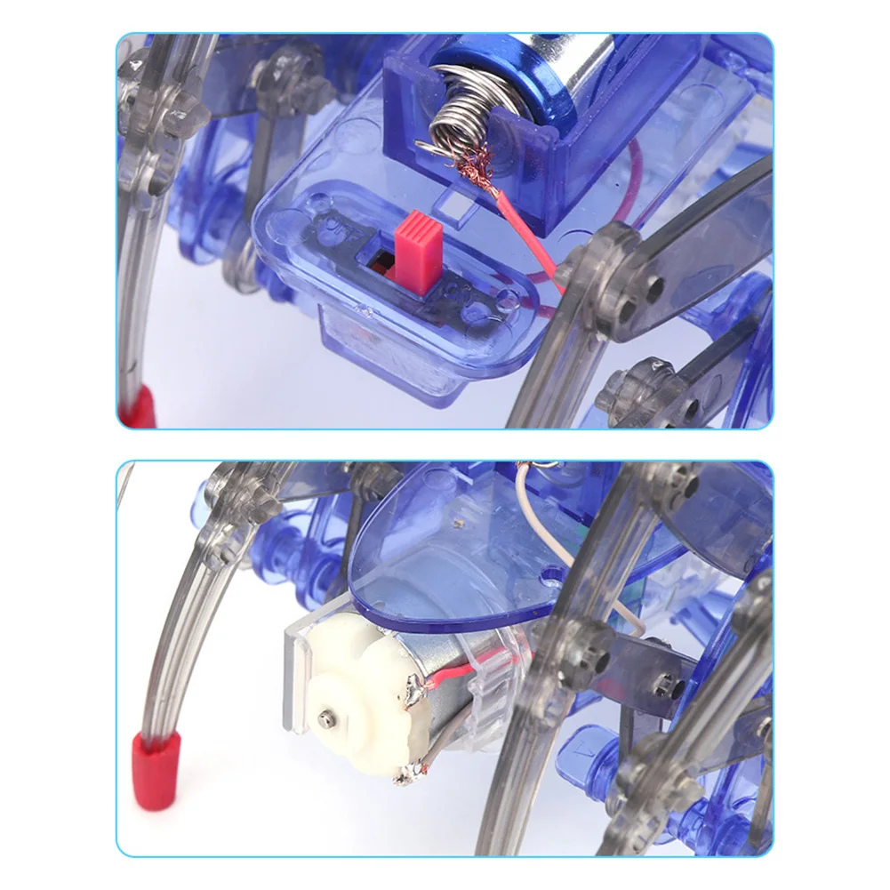 ชุดหุ่นยนต์แมงมุมของเล่นเด็ก DIY ชุดประกอบหุ่นยนต์ 8 ขา ของเล่นแมงมุมอิเล็กทรอนิกส์ที่เคลื่อนไหวและคลานได้ สร้างหุ่นยนต์แมงมุมของคุณเอง