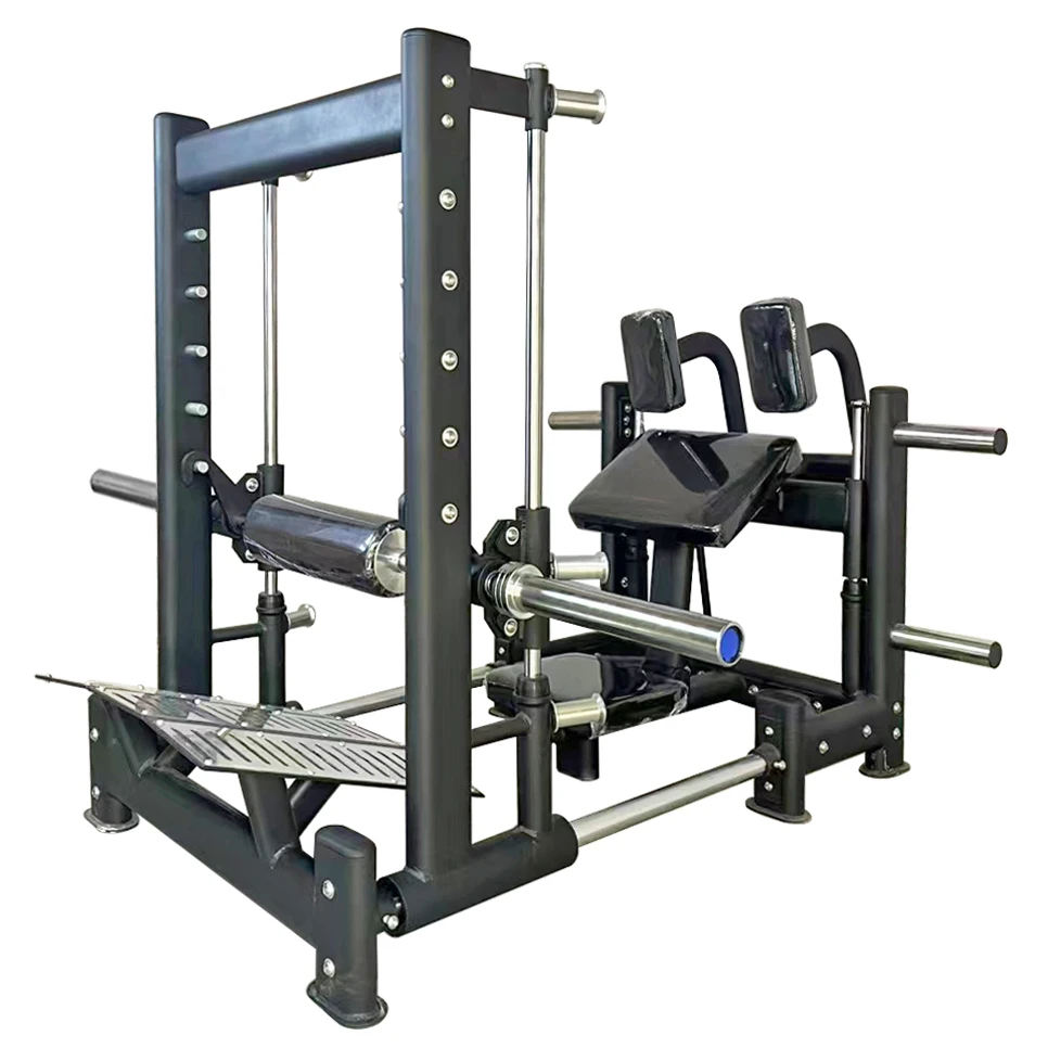 

Plate Loaded Hip Training Equipment Adjustable 3D Glute Drive Hip Thrust Machine Multi Hip Leg Trainer with Smith Machine