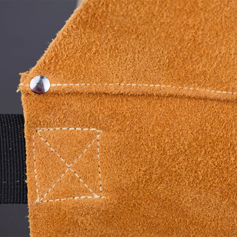 Orange Thick Cowhide Welding Apron Cowhide 90cm*60cm Pocket Design Welding Gear Wearproof Anti-scald Electrician Workwear
