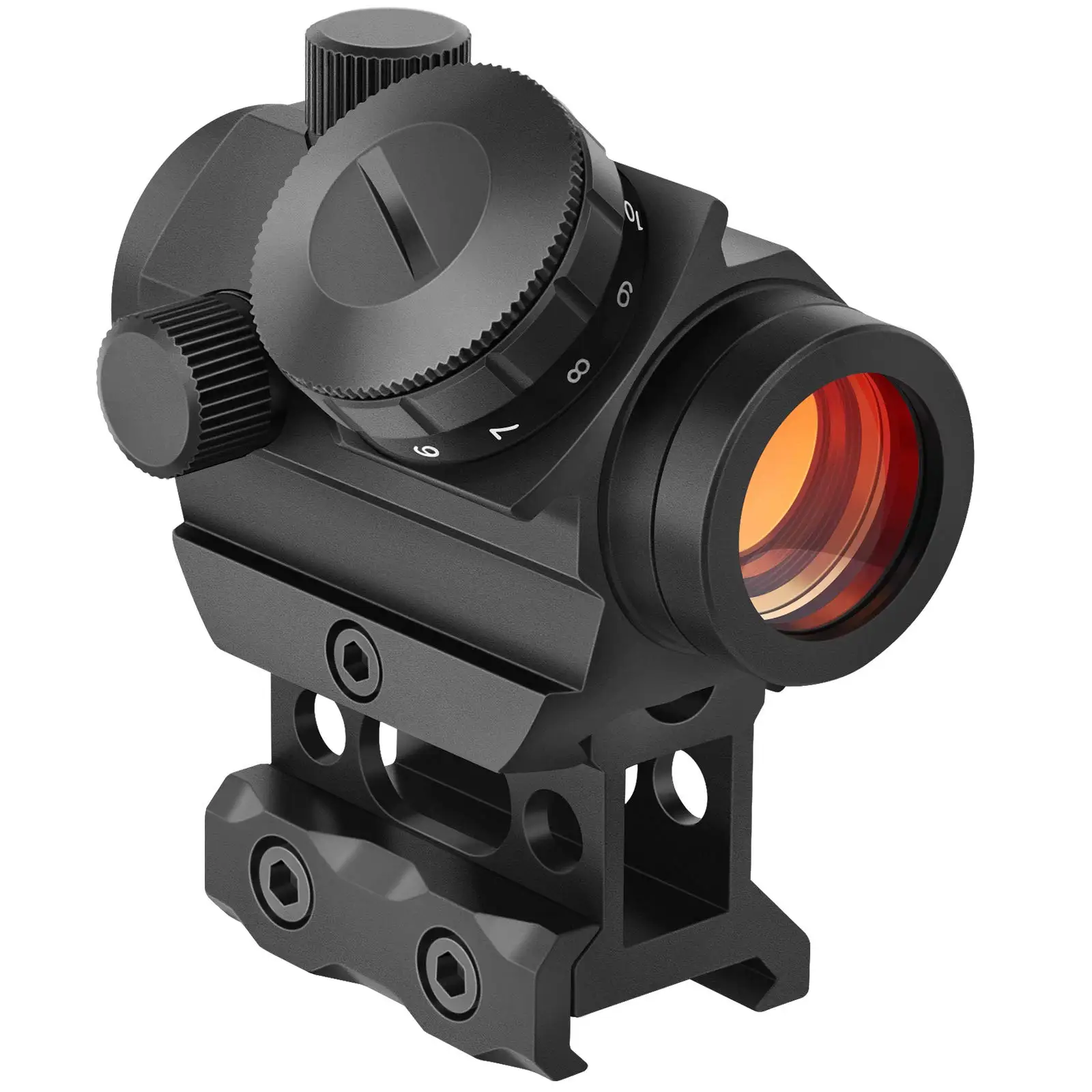 2MOA Red Dot Sight Rifle scope Sight Aluminum Waterproof Shockproof Fog-Proof with 1 inch Riser Mount