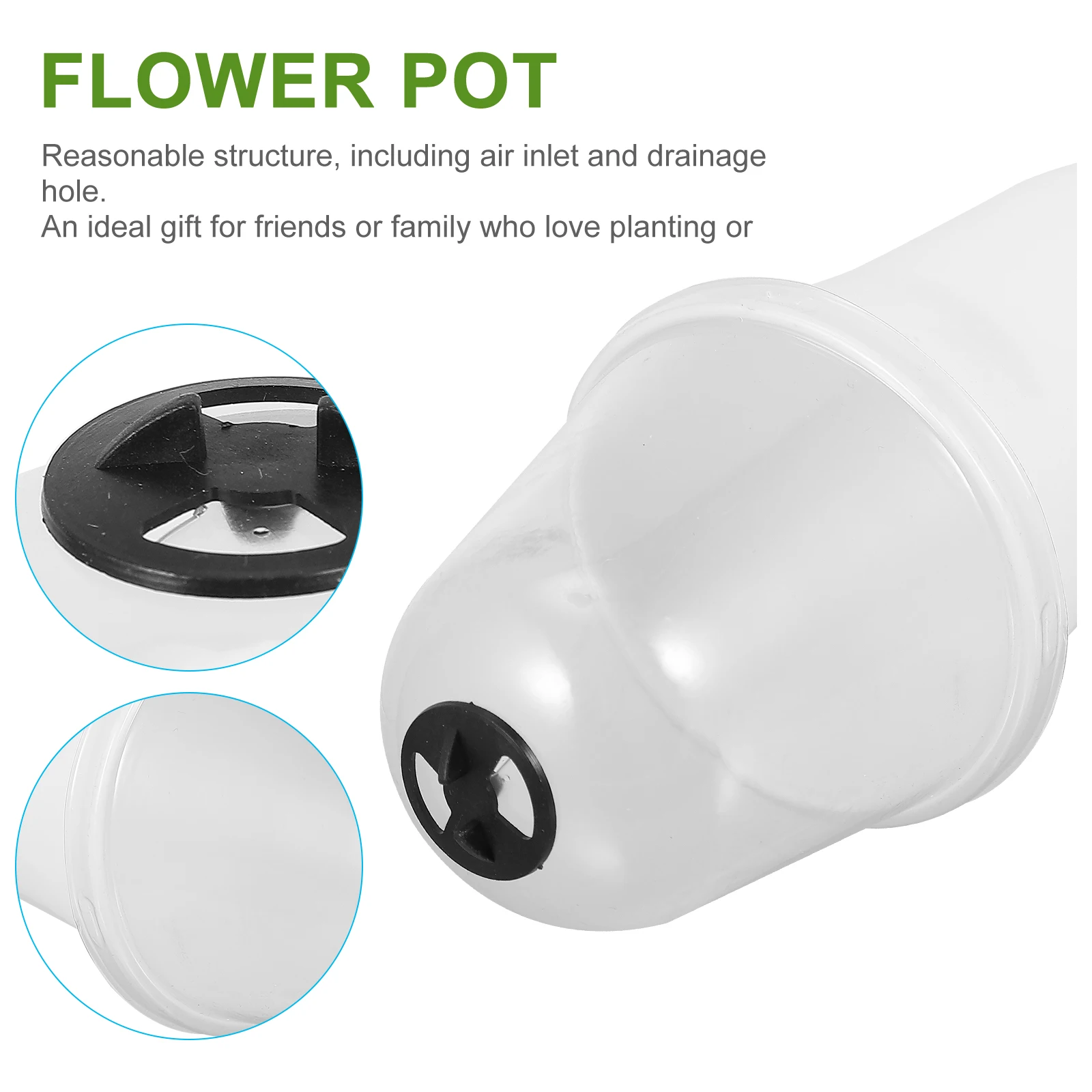 

2 Pcs Plant Plastic Round Flower Pot Planting with Lid Planter Pots for Succulents Cover Flowerpot White Child