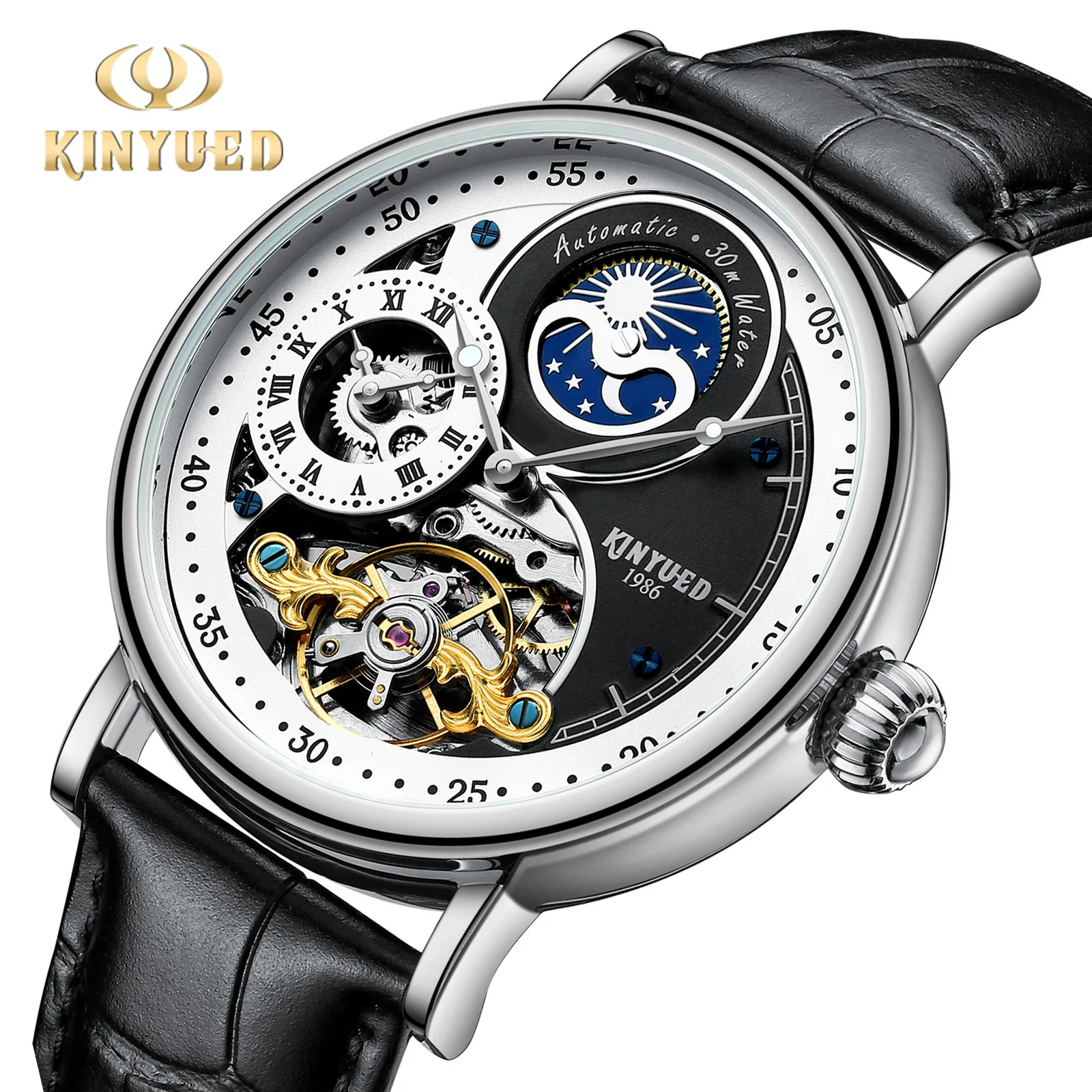 KINYUED fully automatic mechanical watch men's watch tourbillon mechanical watch business multifunctional men's watch J116