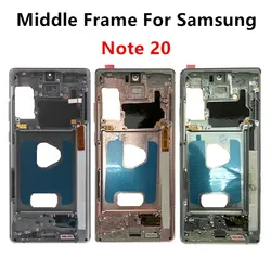 Note20 For Samsung Galaxy Note 20 N980 N981 Middle Frame Housing Board LCD Faceplate Bezel Replace Repair Parts + Side Buttons