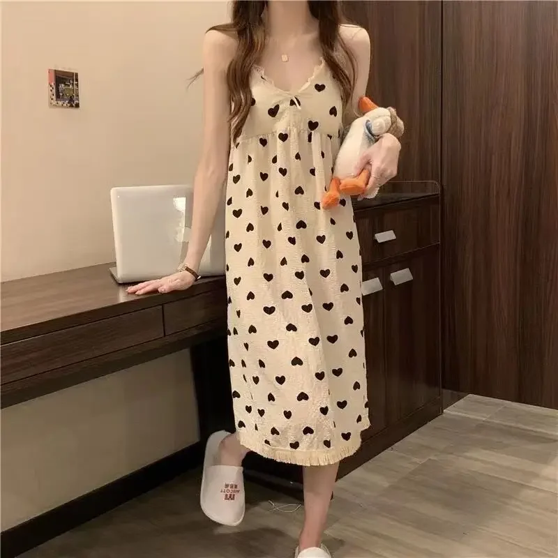 

Nightgowns Women Love Special All-match Daily Summer New Home Creativity Delicate Comfort Simple Attractive Basics Korean Style