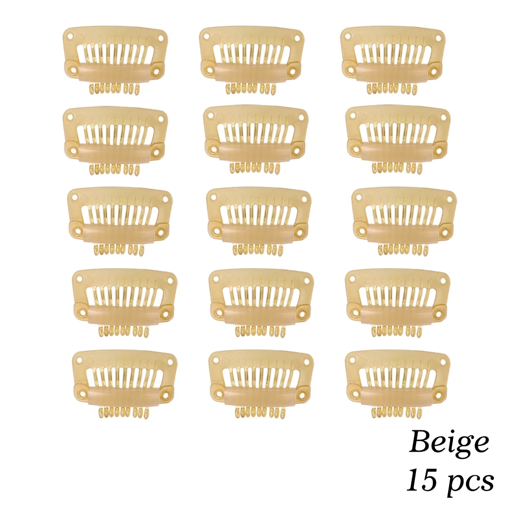 32mm Black Plastic Wig Clips, Snap Clips for Hair Extensions